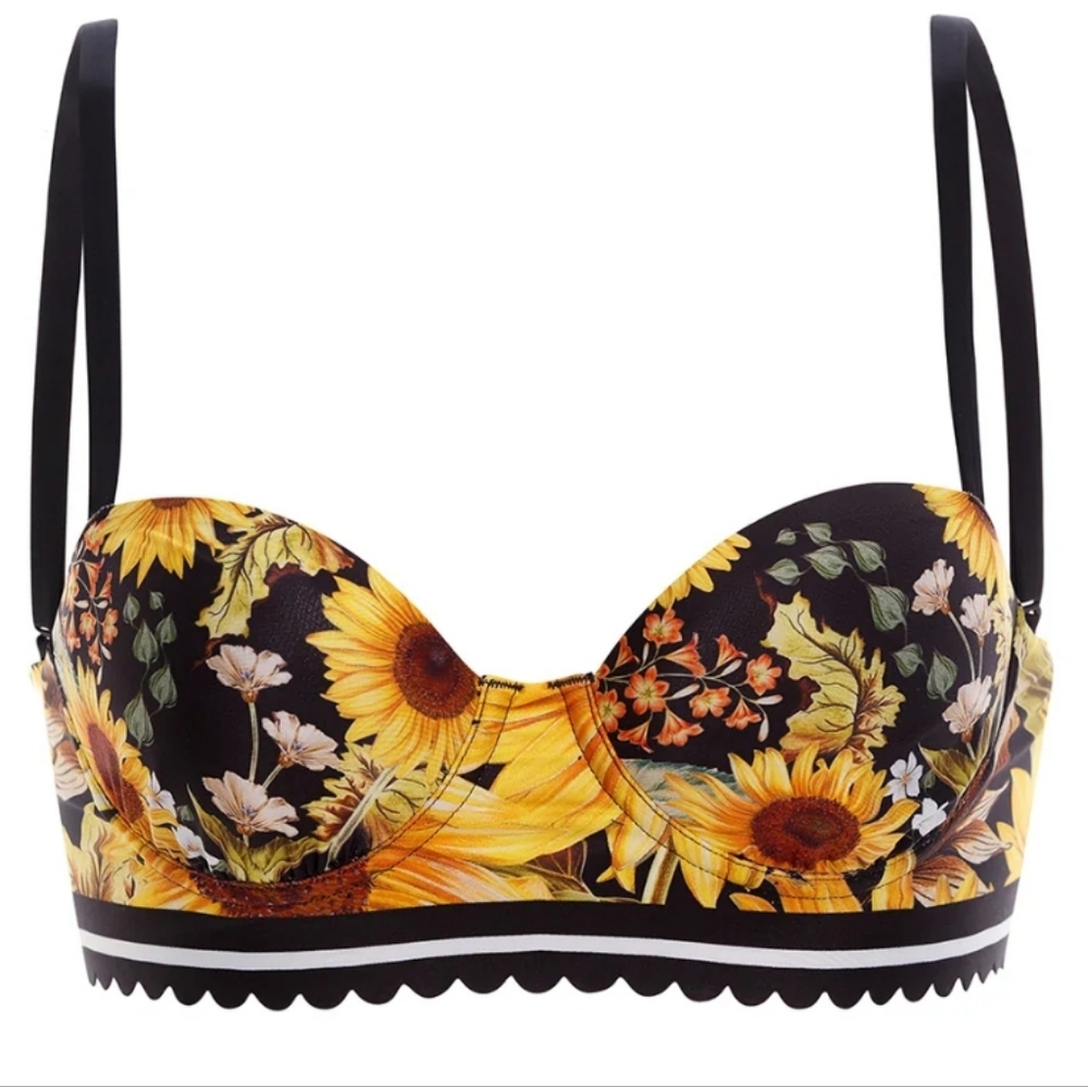 NWT agua Bendita LAUREN BIKINI TOP IN SUN SHOWER SMALL - Picture 2 of 4